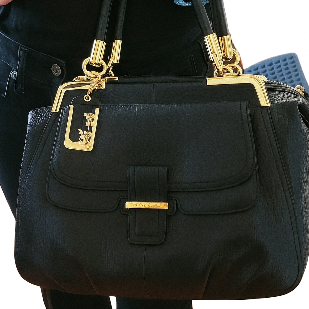 Coach Madison Pinnacle Pebbled Leather Lily Satchel | Legacy Collection | Black - Picture 6 of 10
